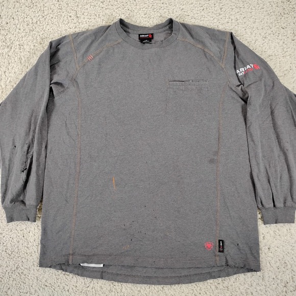 Ariat Other - Ariat Shirt Mens Large Gray FR Fire Resistant Cat 2 2112 Workwear Long Sleeve